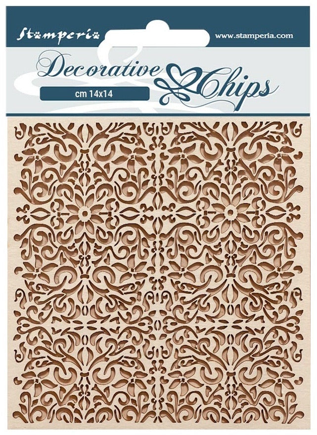 Stamperia Decorative Chips PATTERN Background Chipboard 1pc