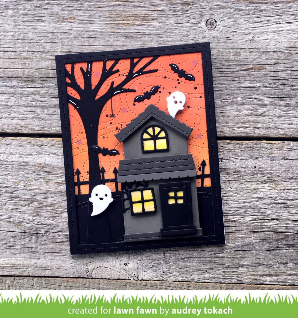 Lawn Cuts BUILD A HOUSE HALLOWEEN ADD-ON Custom Craft Dies 12pc