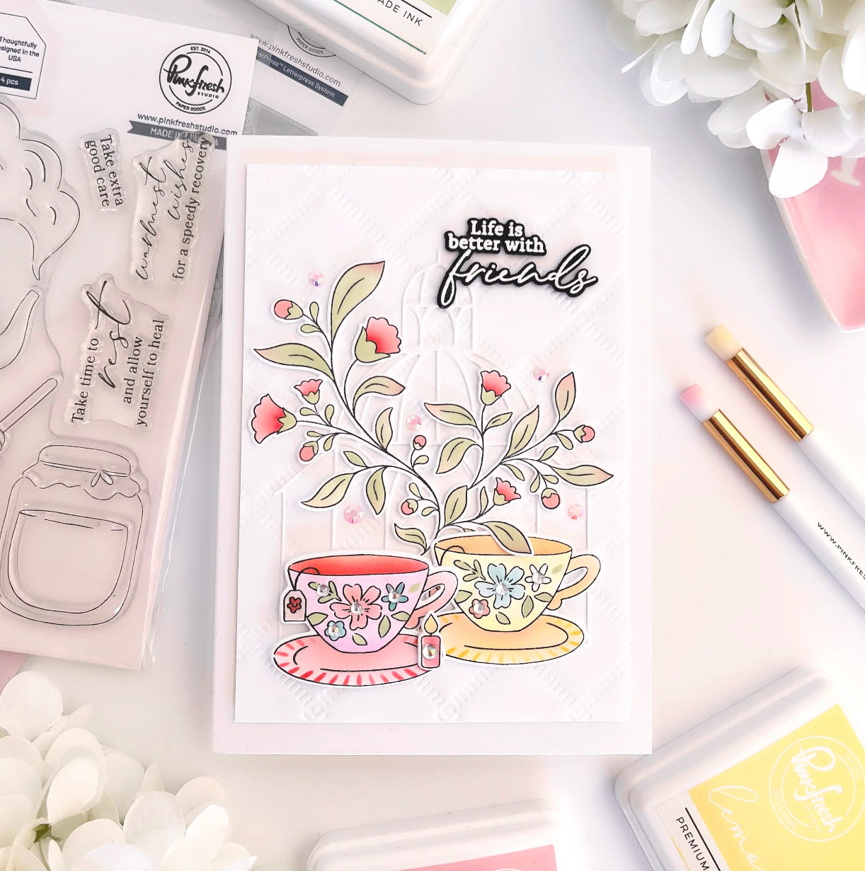 Pinkfresh Studio GET WELL SOON Clear Stamp & Die Set 7pc