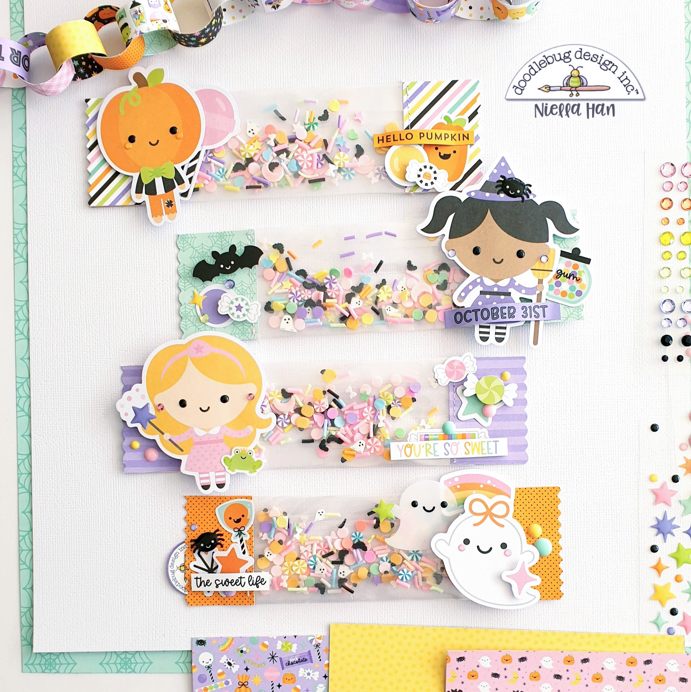 Doodlebug Sweet & Spooky HALLOWEEN NIGHT 12"X12 Scrapbook Paper