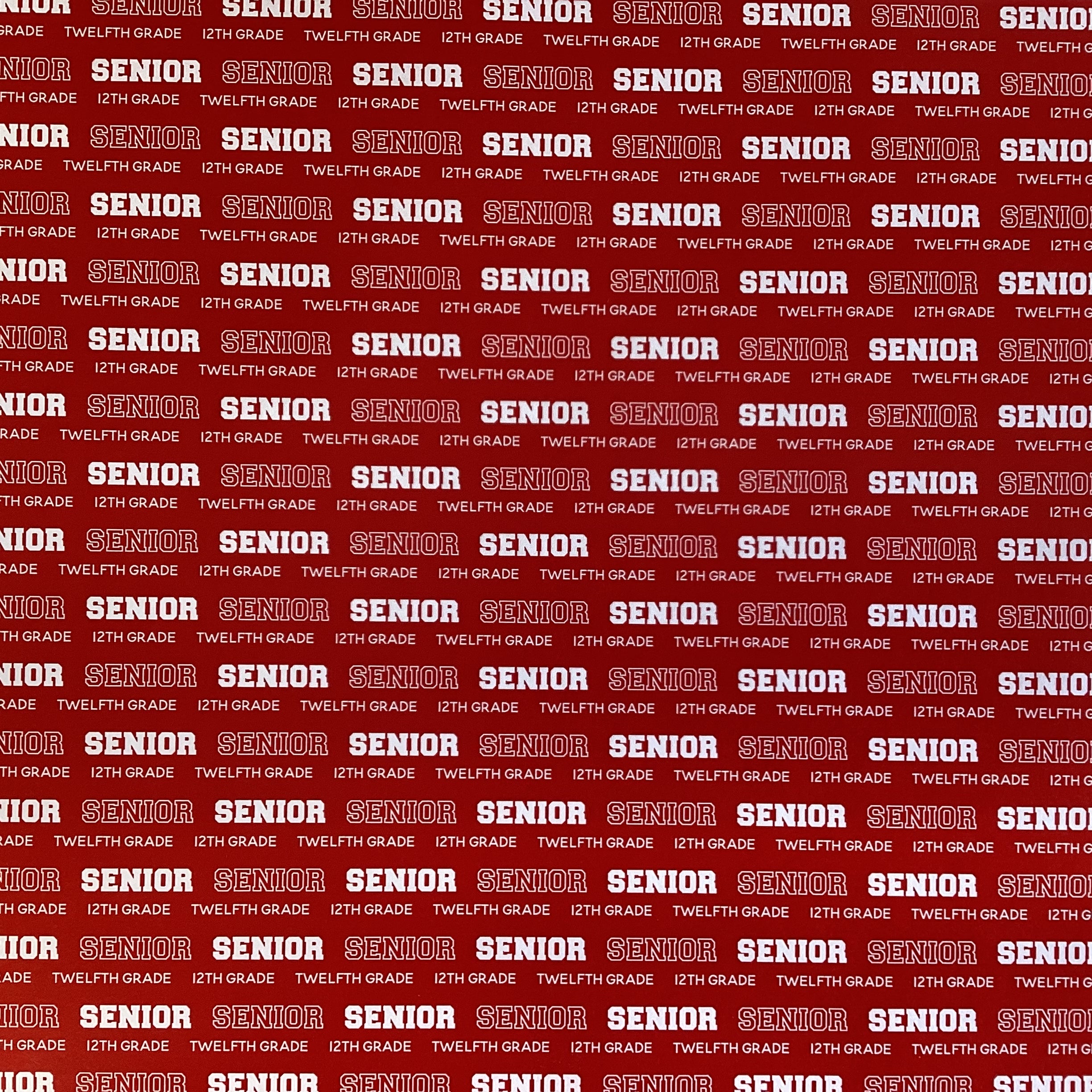 SENIOR PRIDE RED 12th Grade School 12"X12" Scrapbook Paper Scrapbooksrus Las Vegas