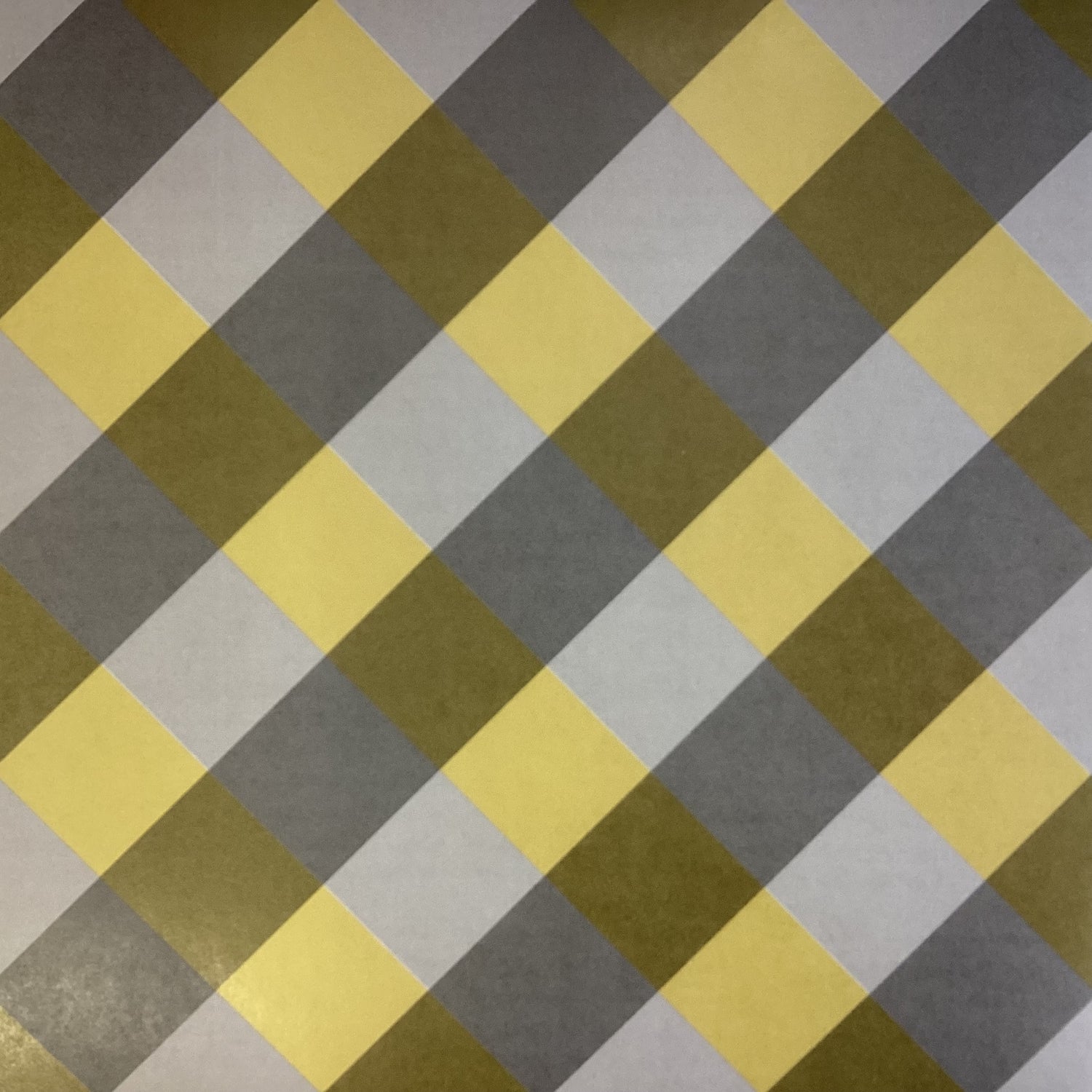 BIG PLAID Yellow Grey 12”X12” Scrapbook Paper