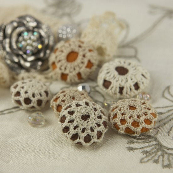 Prima Cute As A Button CHARMED Flowers 6pc