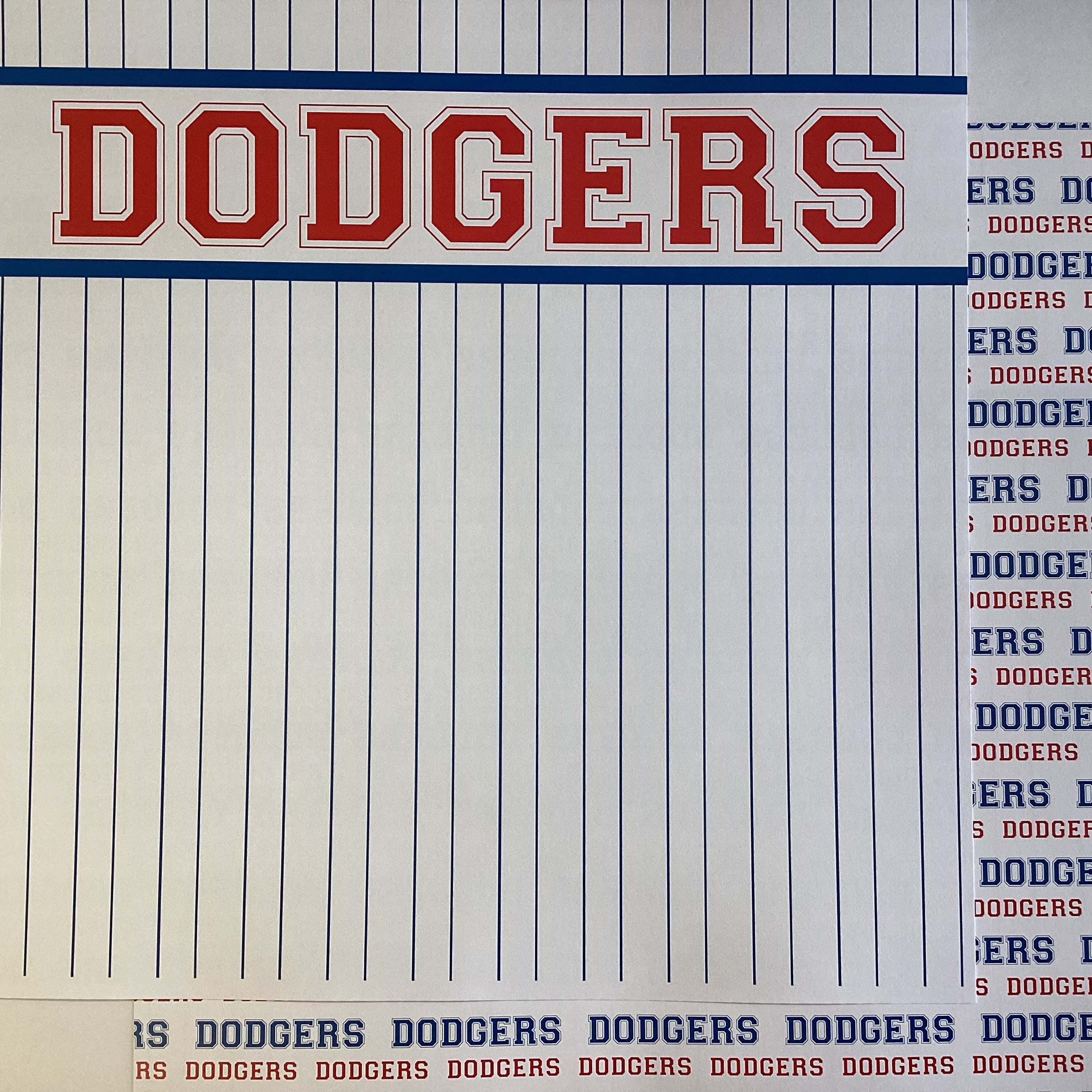 Scrapbooksrus DODGERS BASEBALL 12"X12" Scrapbook Paper Kit 12 Sheets