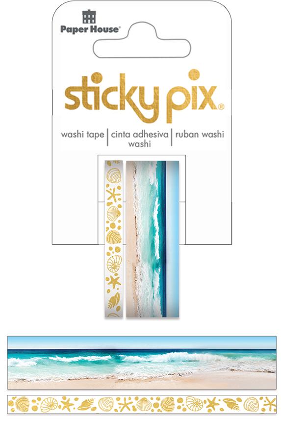 Paper House BEACH PANORAMA Washi Tape 2 Rolls