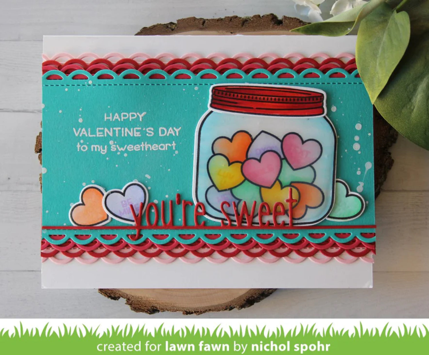 Lawn Fawn HOW YOU BEAN? CONVERSATION HEART ADD-ON Stamps & Die SET