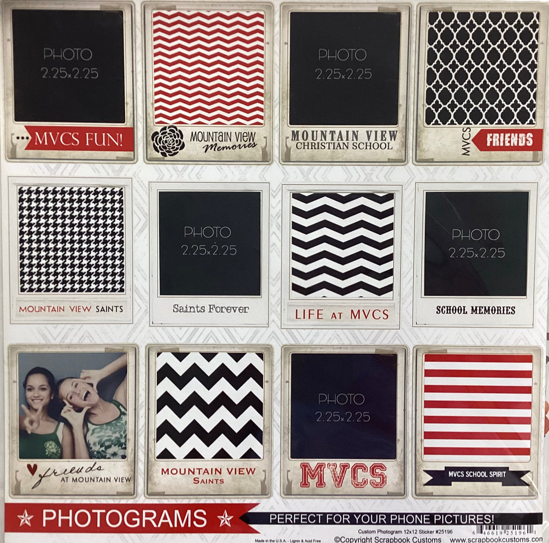 Photogram MOUNTAIN VIEW CHRISTIAN SCHOOL 12"X12" Scrapbook Sticker