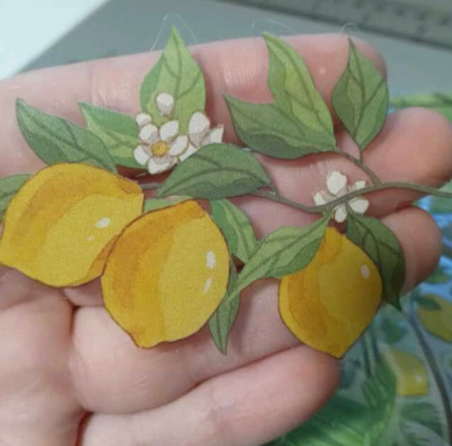 Tropical Palm Trees and Lemons Clear Diecuts Junk Journal Pack 15pc