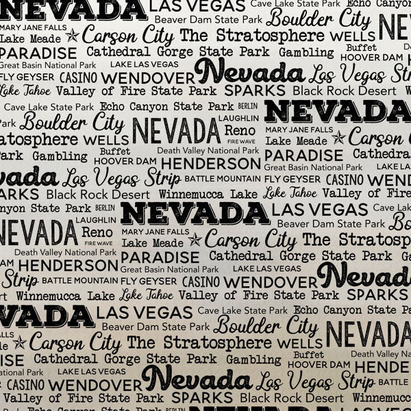 NEVADA POSTAGE MAP Double Sided 12"X12" Scrapbook Travel Paper