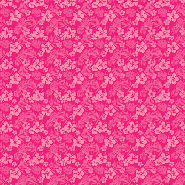 HIBISCUS HOT PINK Tropical Floral 12”X12” Paper Scrapbook Customs