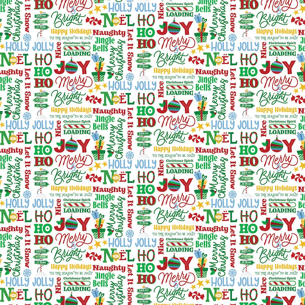 Photoplay Santa Please Stop Here CHRISTMAS COUNTDOWN 12X12 Scrapbook Paper