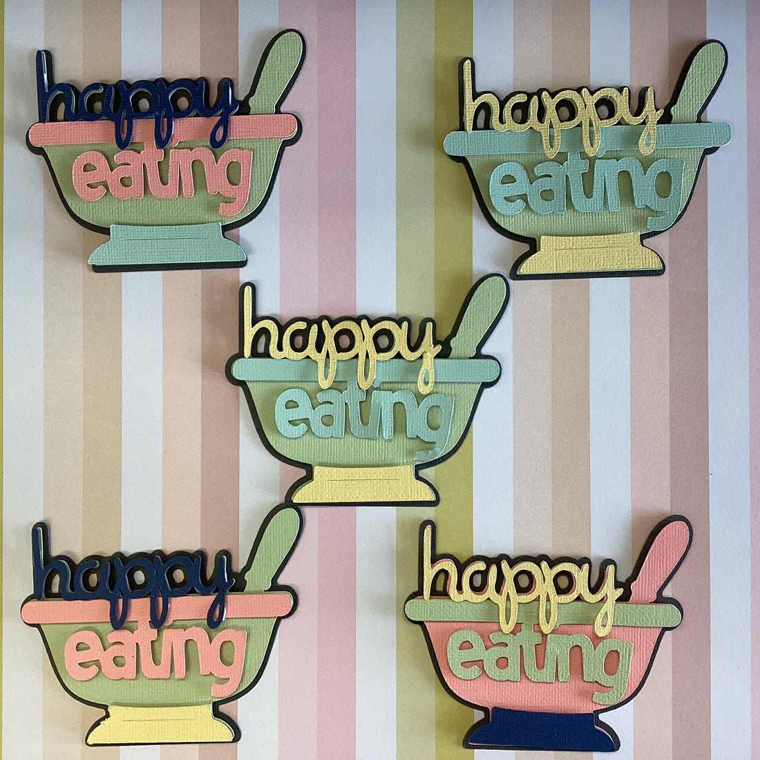 Scrapbooksrus HAPPY EATING Diecut Baby Scrapbook Die Cut Embellishments