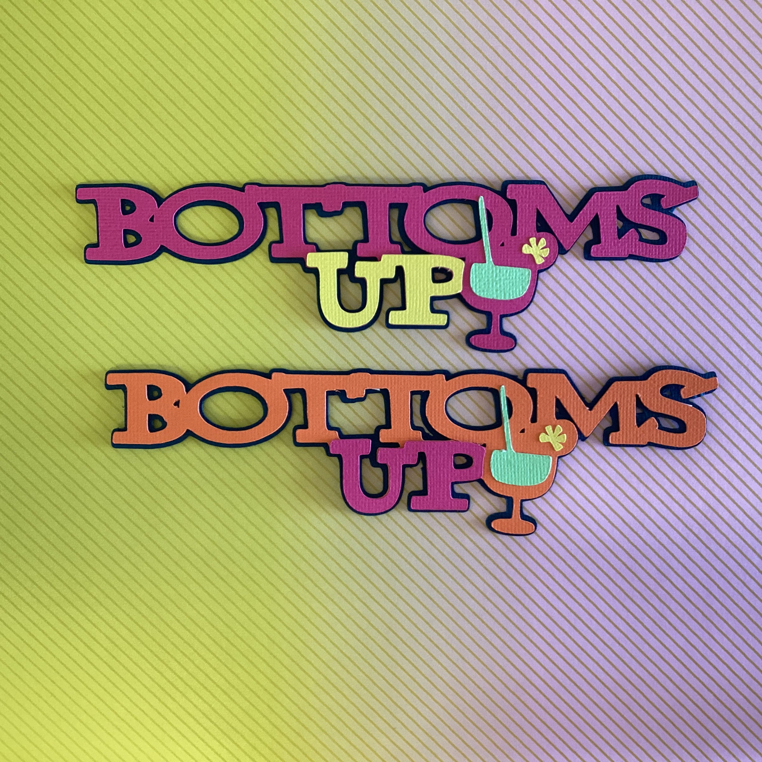 BOTTOMS UP 3D Scrapbook Die Cut Embellishment