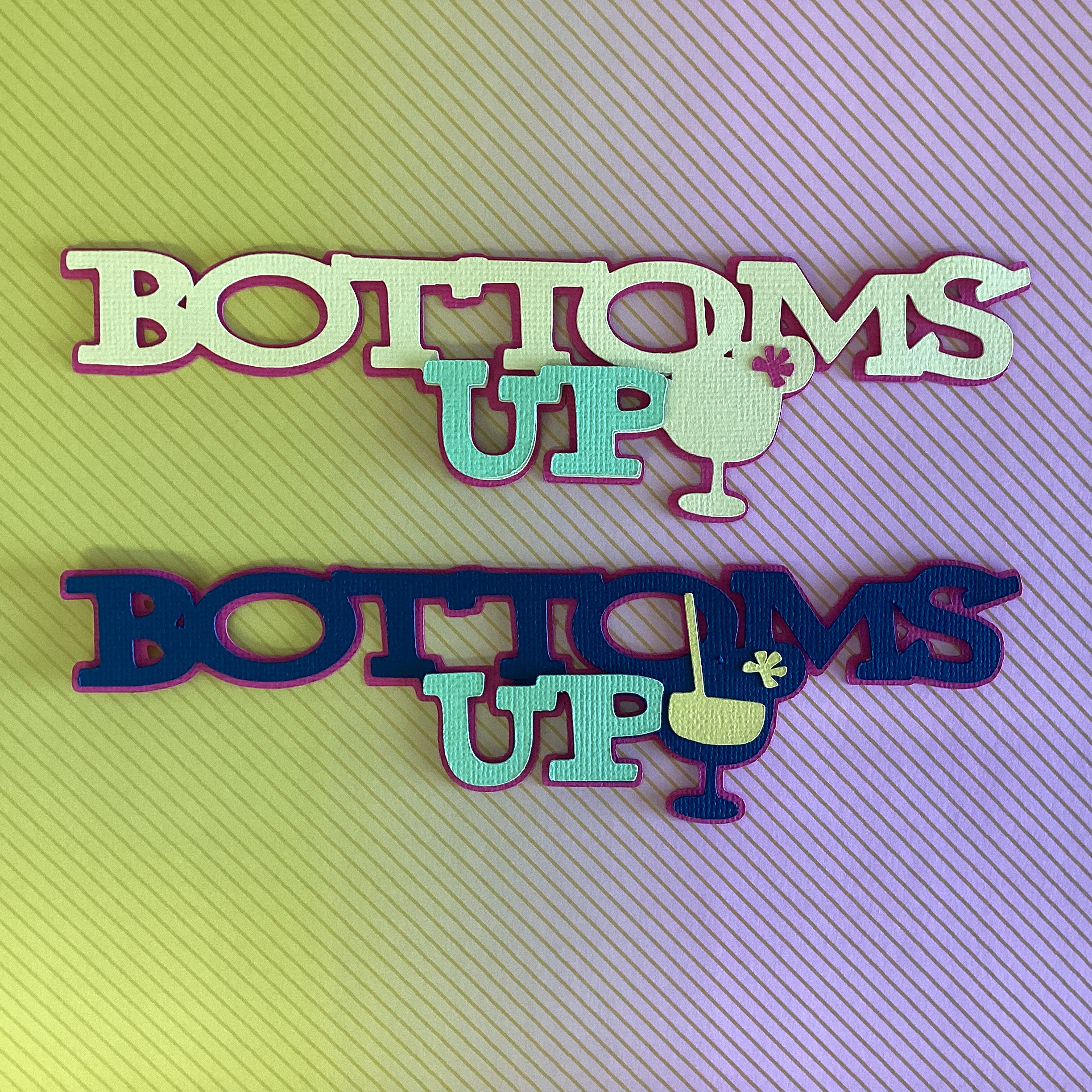 BOTTOMS UP 3D Scrapbook Die Cut Embellishment