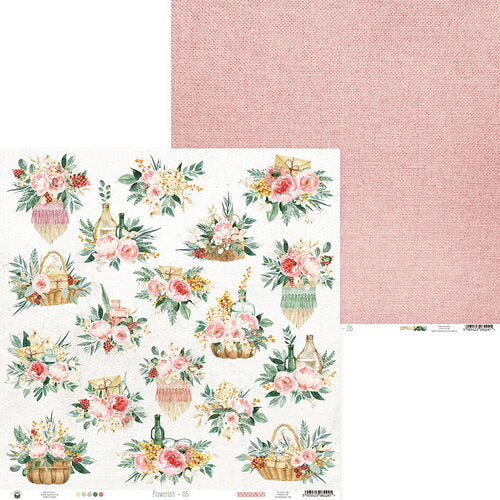 P13 FLOWERISH 12"X12" Designer Paper Pack Pad 14pc