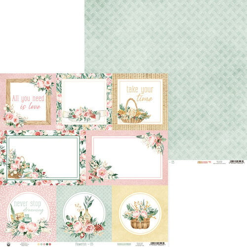 P13 FLOWERISH 12"X12" Designer Paper Pack Pad 14pc