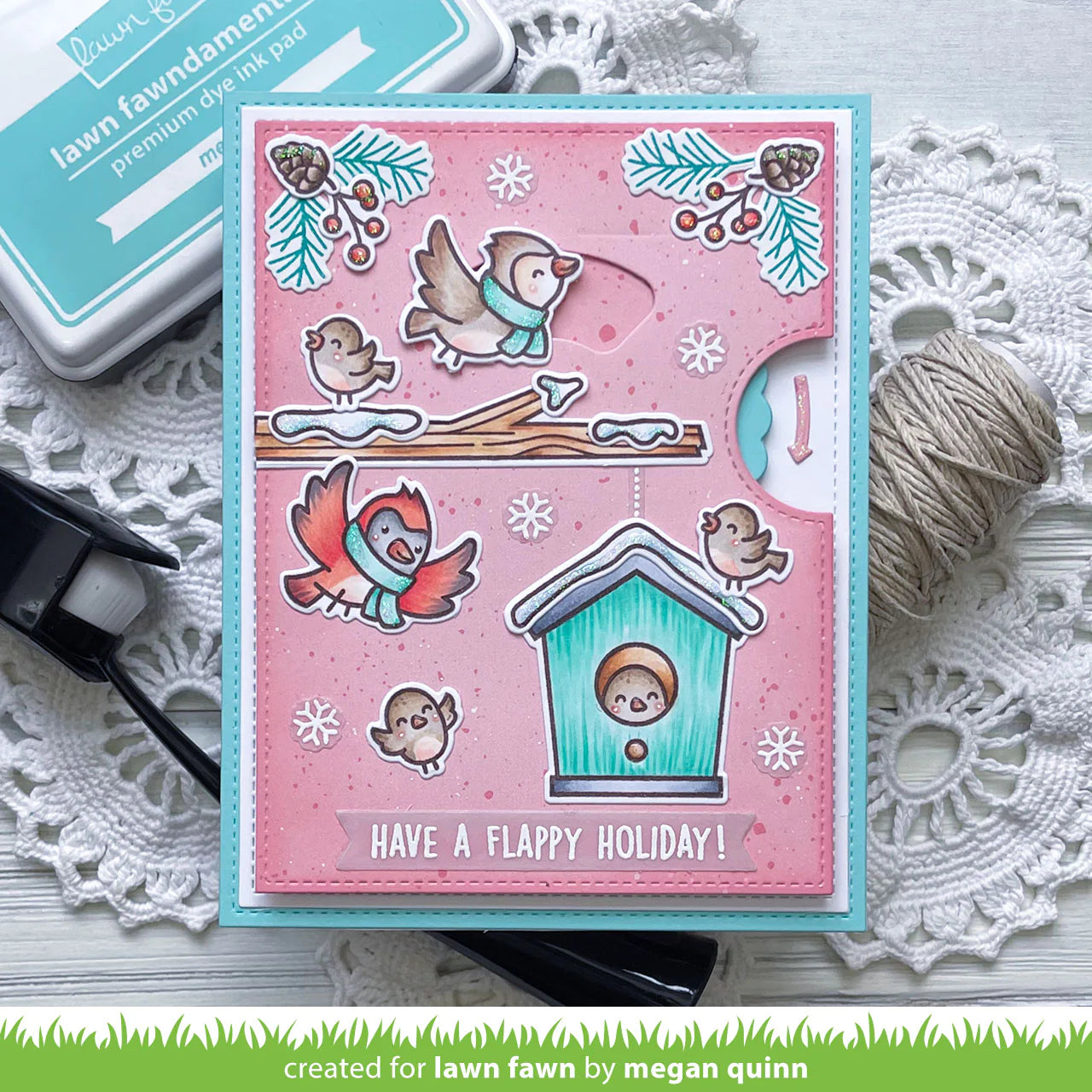 Lawn Fawn WINTER BIRDS Stamps & Die SET