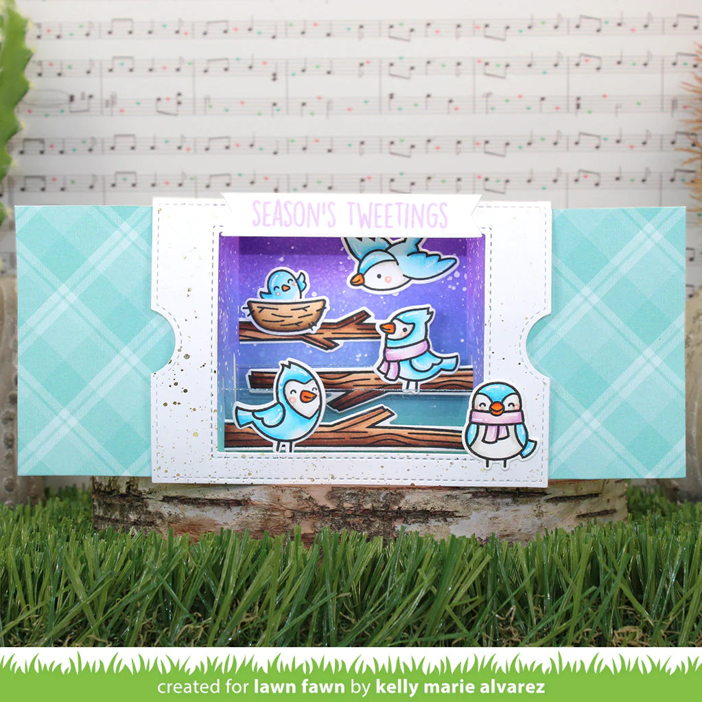 Lawn Fawn WINTER BIRDS Stamps & Die SET