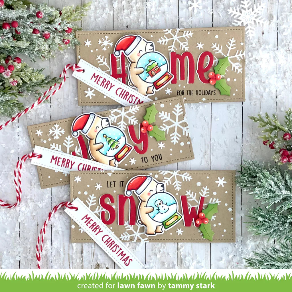 Lawn Fawn LITTLE SNOW GLOBE BEAR Stamps & Die SET