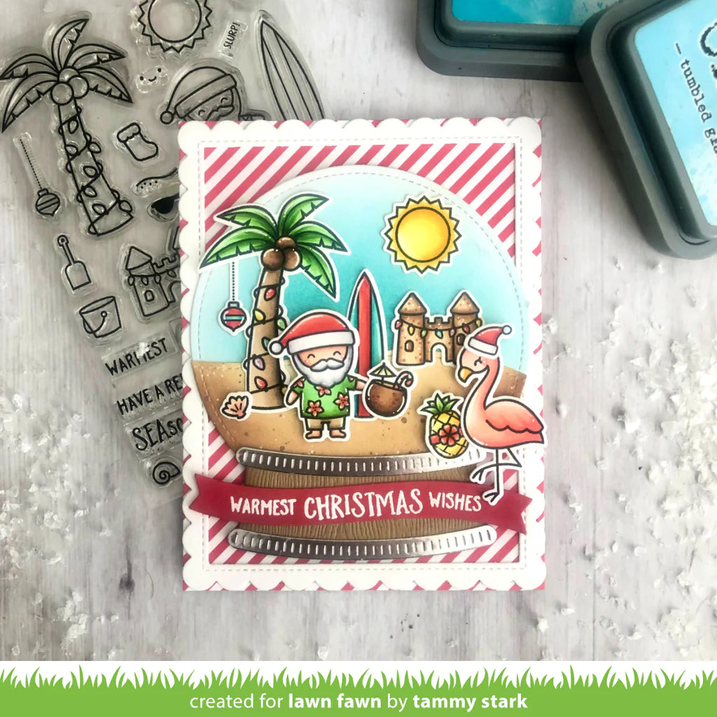 Lawn Fawn BEACHY CHRISTMAS Stamps & Die SET