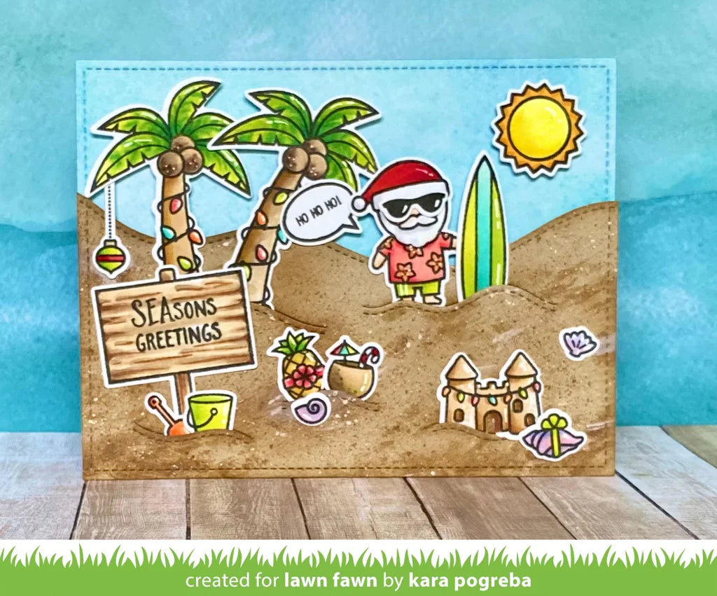 Lawn Fawn BEACHY CHRISTMAS Stamps & Die SET