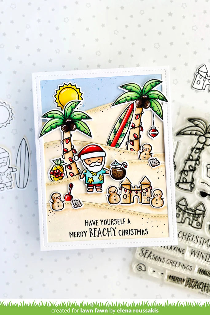 Lawn Fawn BEACHY CHRISTMAS Stamps & Die SET
