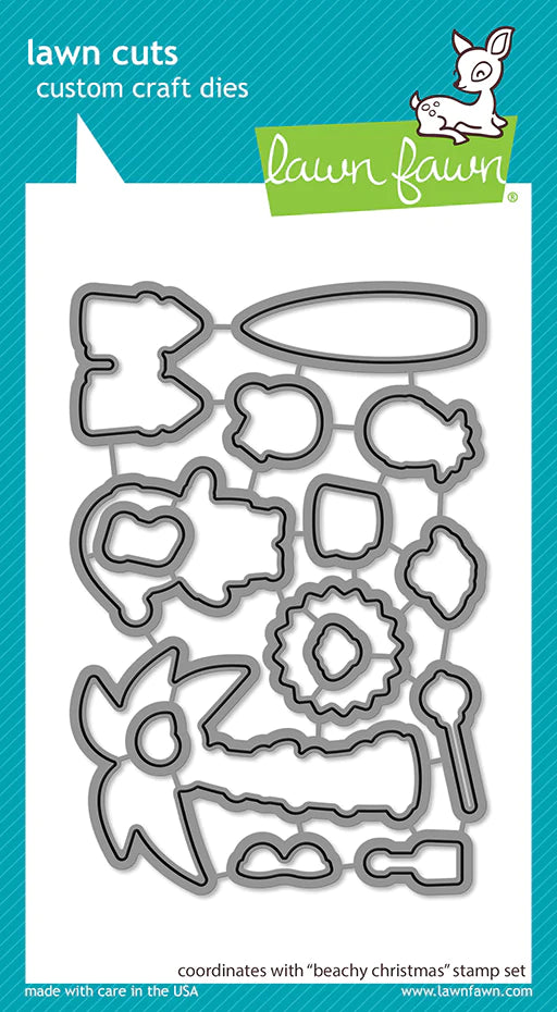 Lawn Fawn BEACHY CHRISTMAS Stamps & Die SET
