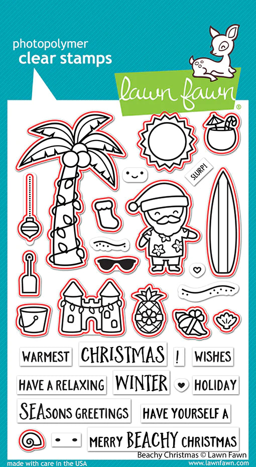 Lawn Fawn BEACHY CHRISTMAS Stamps & Die SET
