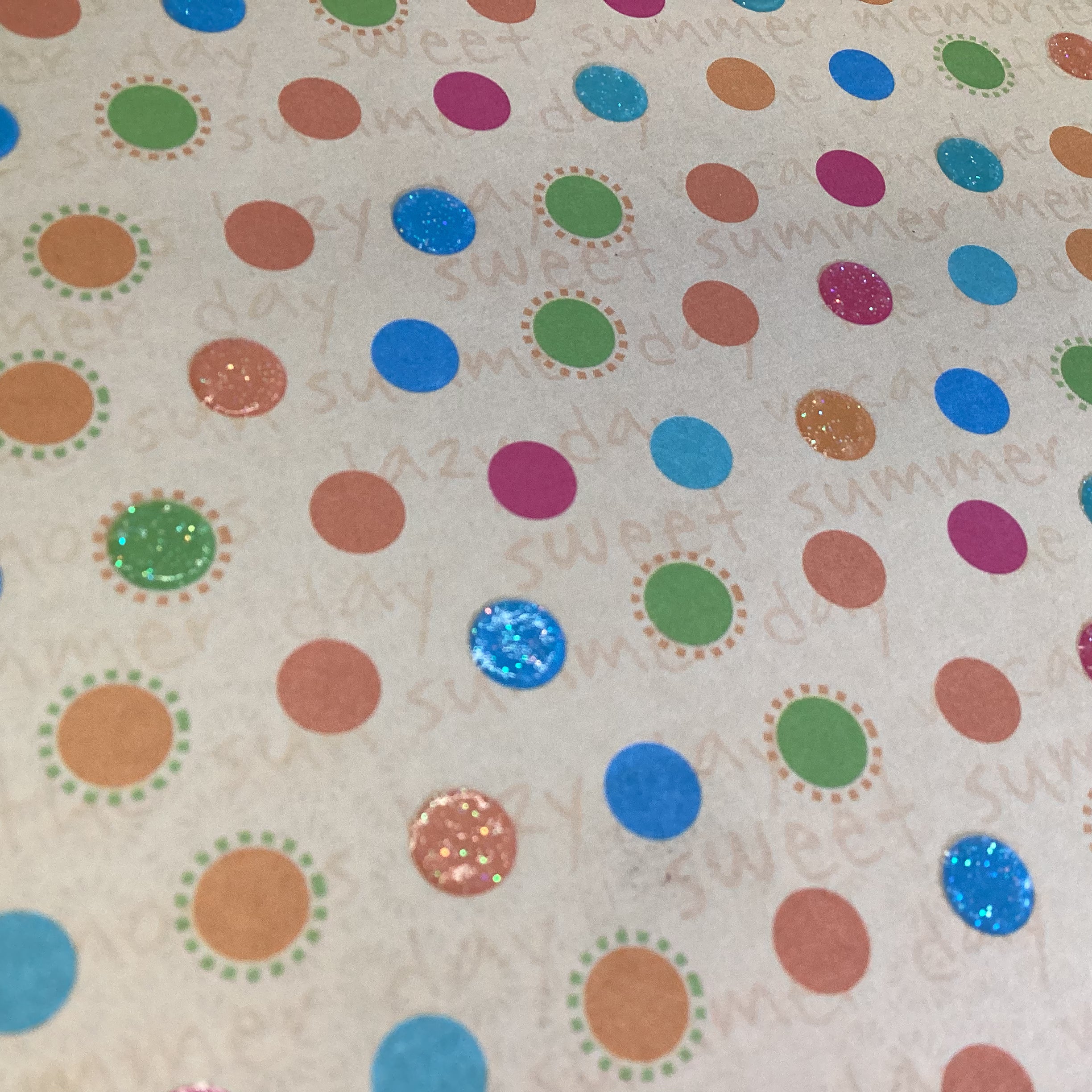 Best Creation SUNNY DAYS 12"x12" Glitter Summer Scrapbook Paper