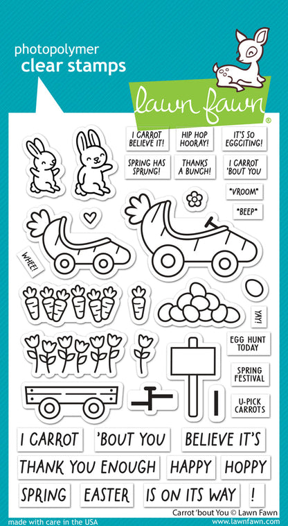 Lawn Fawn CARROT ‘BOUT YOU Clear Stamps &amp; Dies Set 55pc