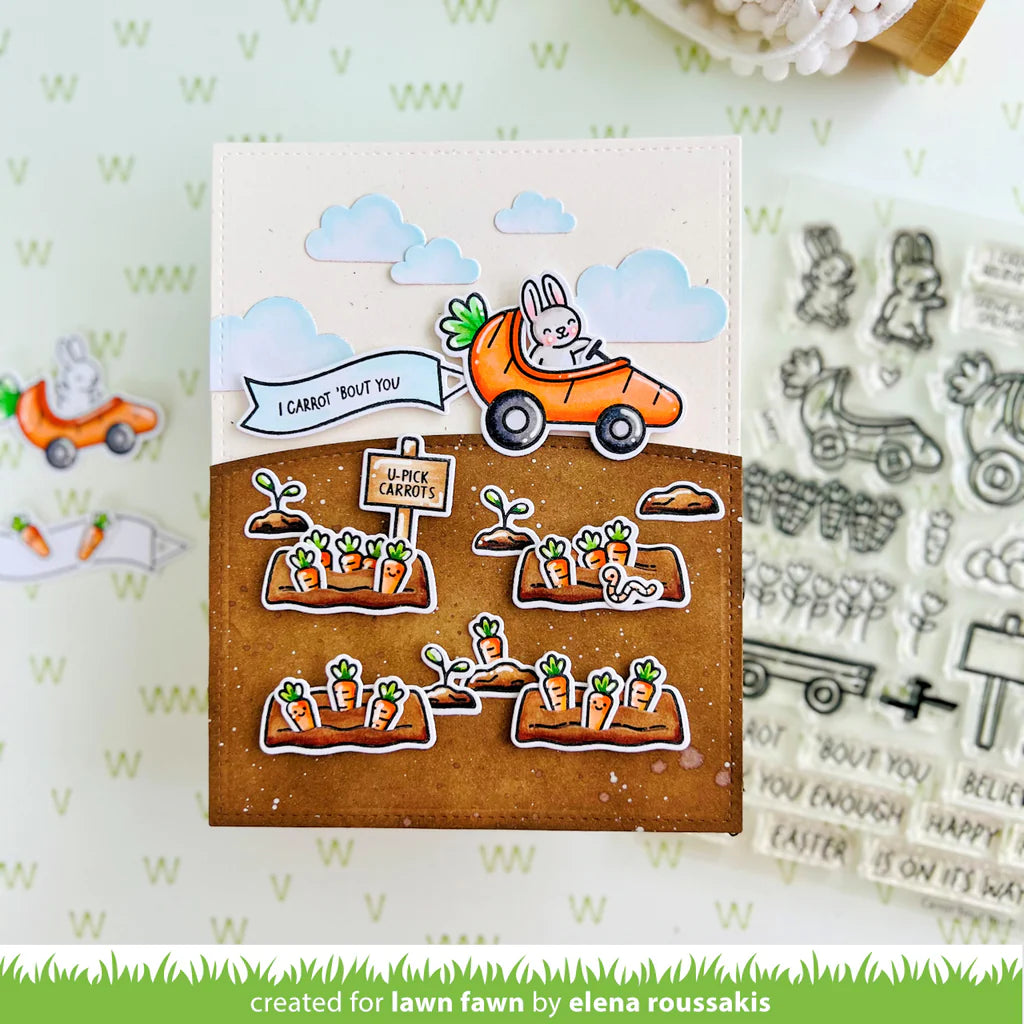 Lawn Fawn CARROT ‘BOUT YOU Clear Stamps & Dies Set 55pc