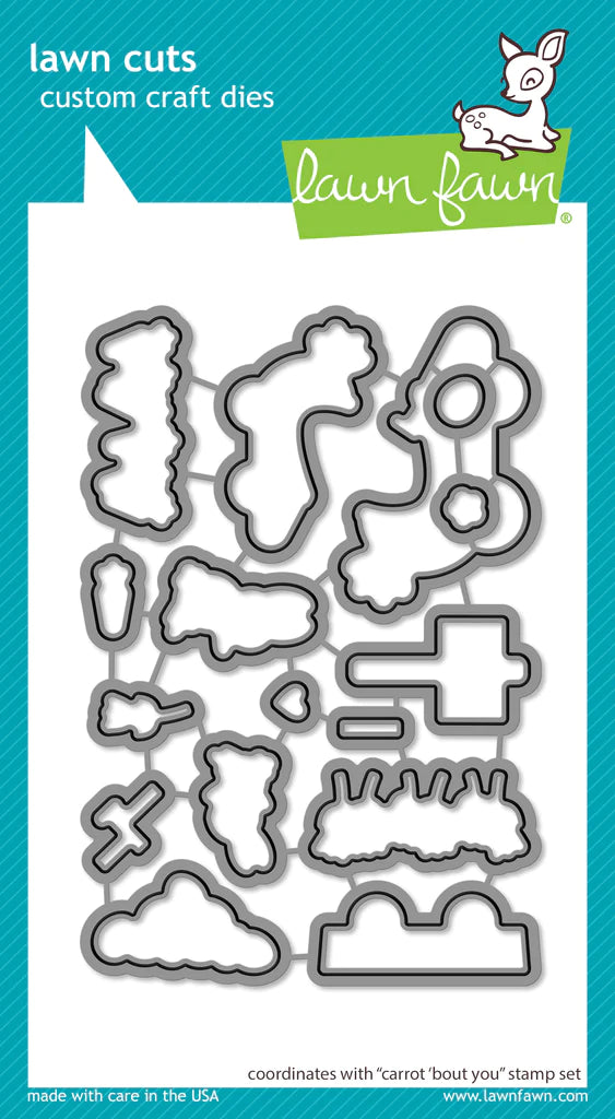 Lawn Fawn CARROT ‘BOUT YOU Clear Stamps & Dies Set 55pc