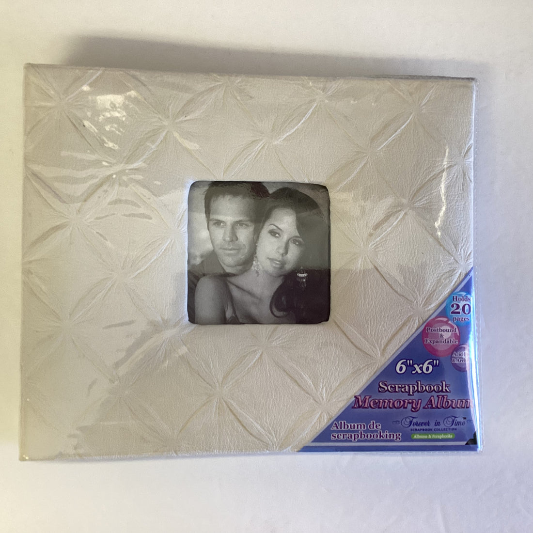 Forever In Time WHITE 6"X6" Scrapbook Memory Album