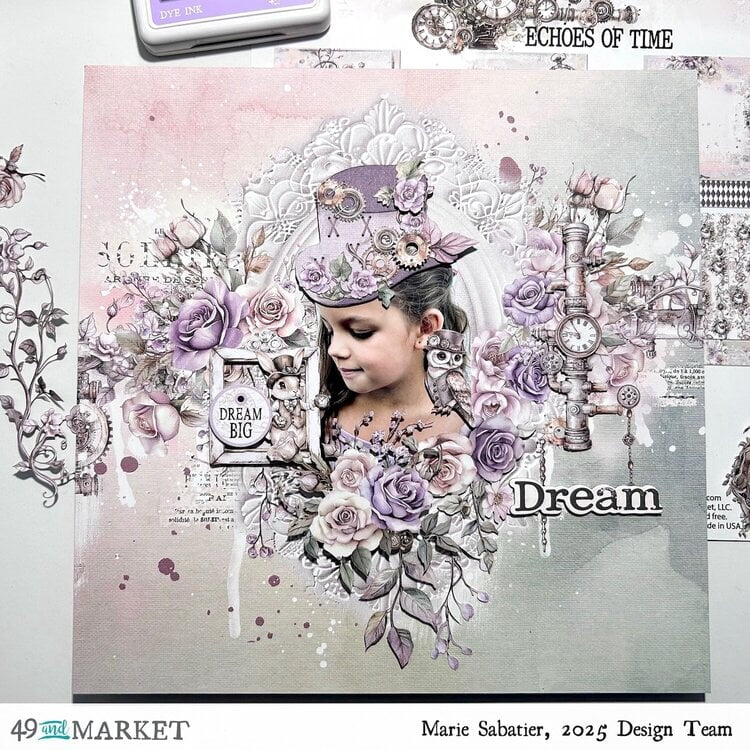 49 and Market ECHOES OF TIME Chipboard Bits 81pc