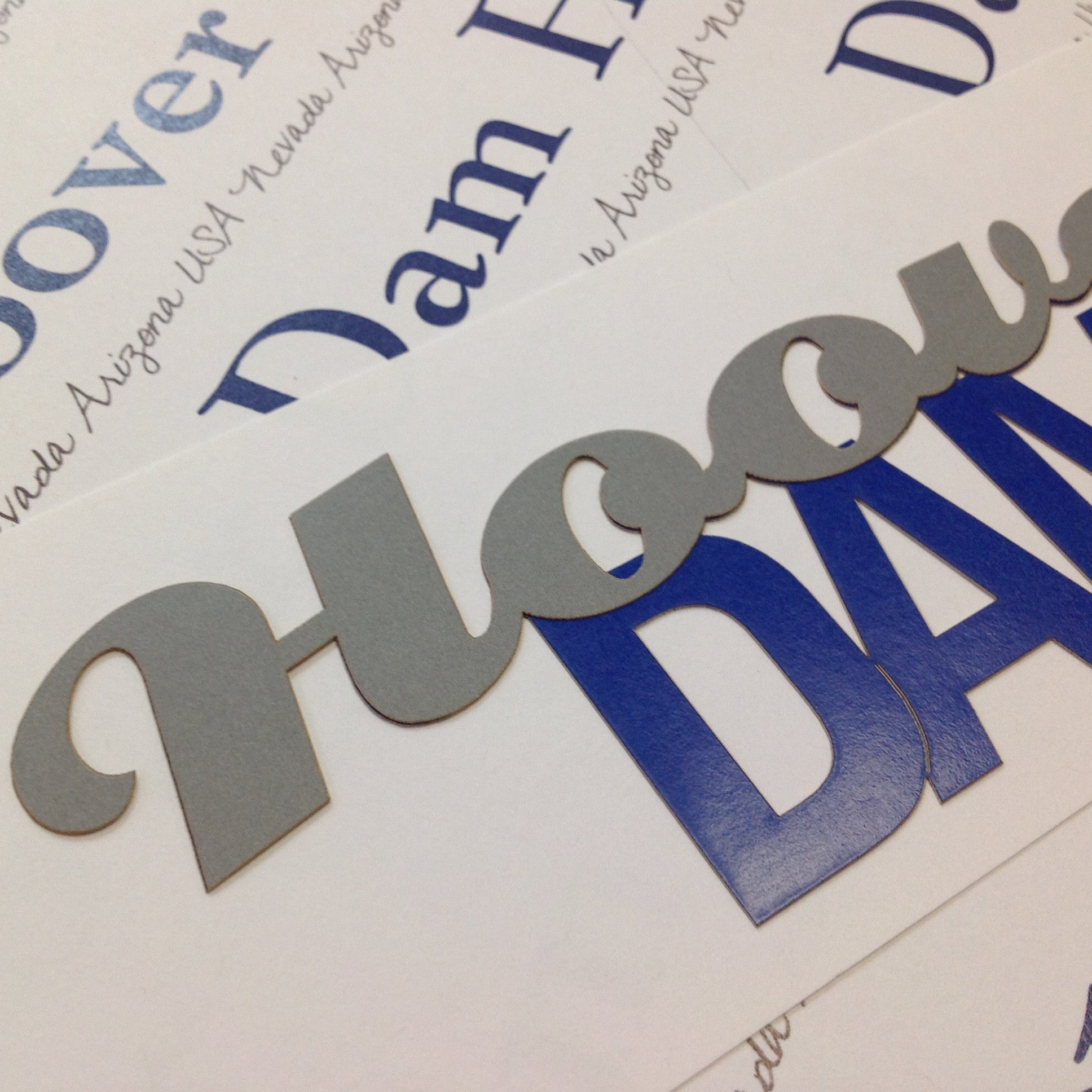 HOOVER DAM Arched Pride Laser Cut Navy Title Scrapbook Customs