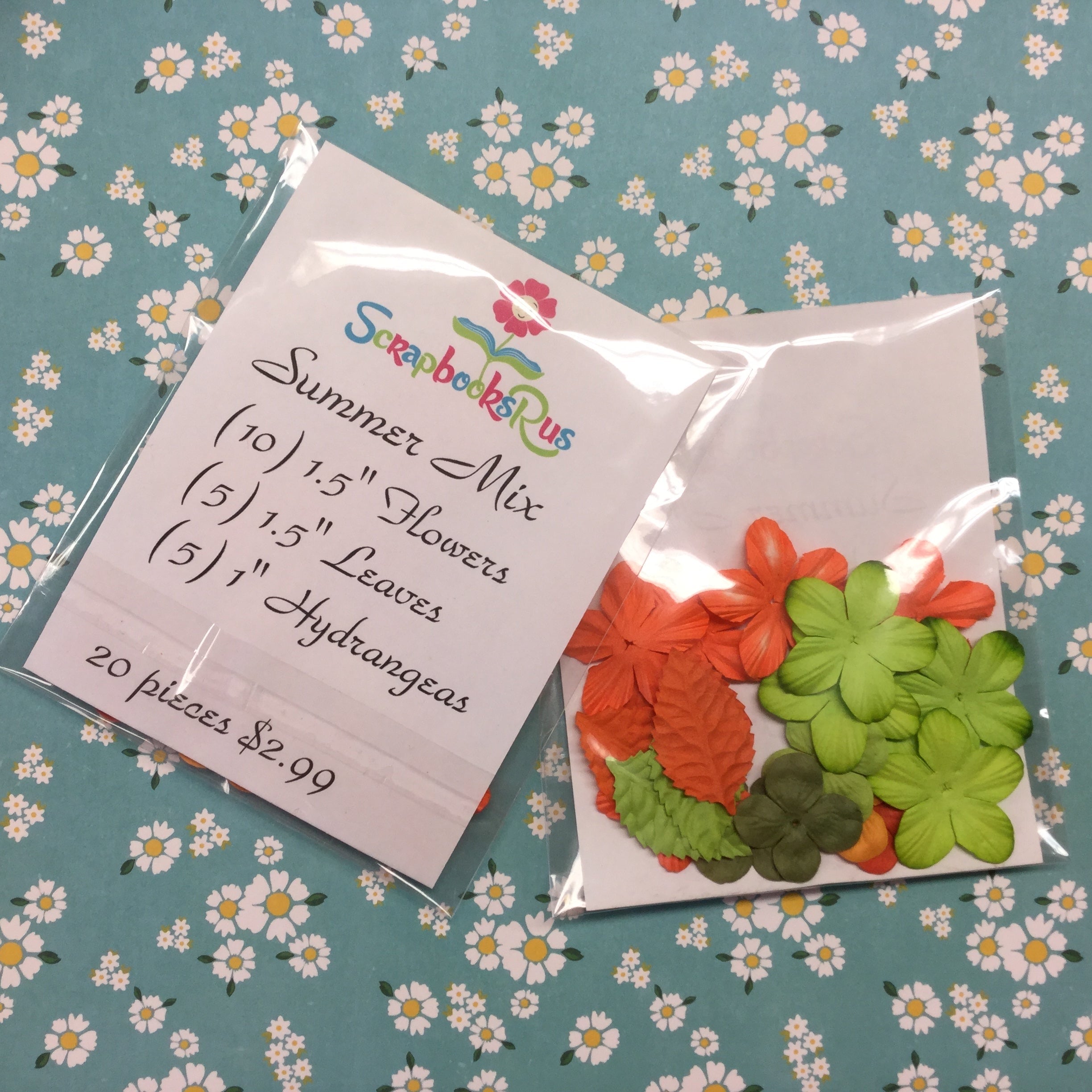 Scrapbooksrus Summer Mix Flowers & Leaves 20pc