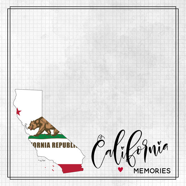CALIFORNIA ADVENTURE FLAG 12"X12" Scrapbook Paper