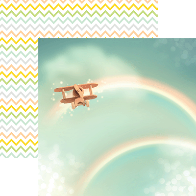 Reminisce Hello World FLYING HIGH 12"X12" Scrapbook Paper