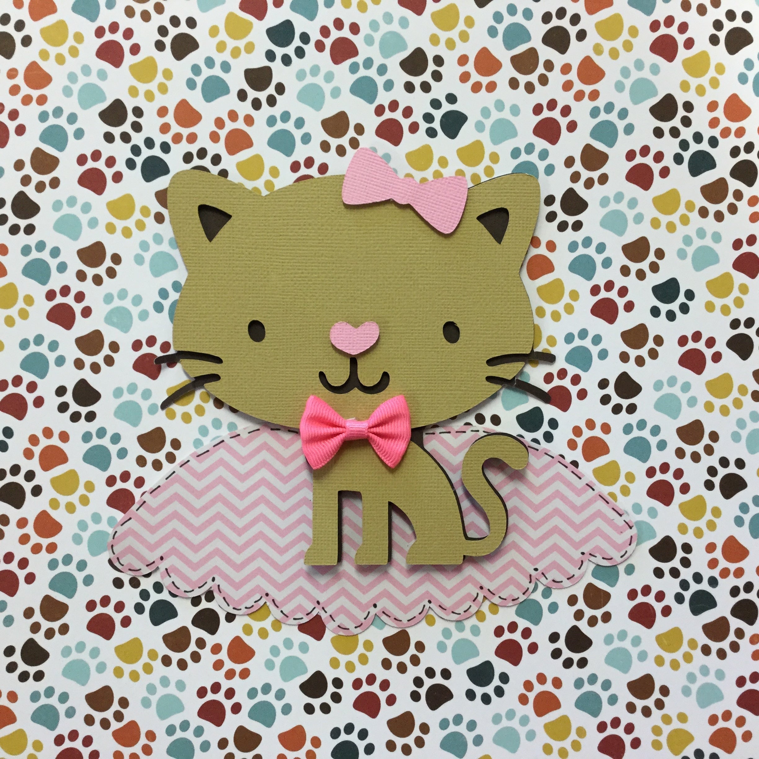 CAT Diecut 3D Scrapbook Embellishment
