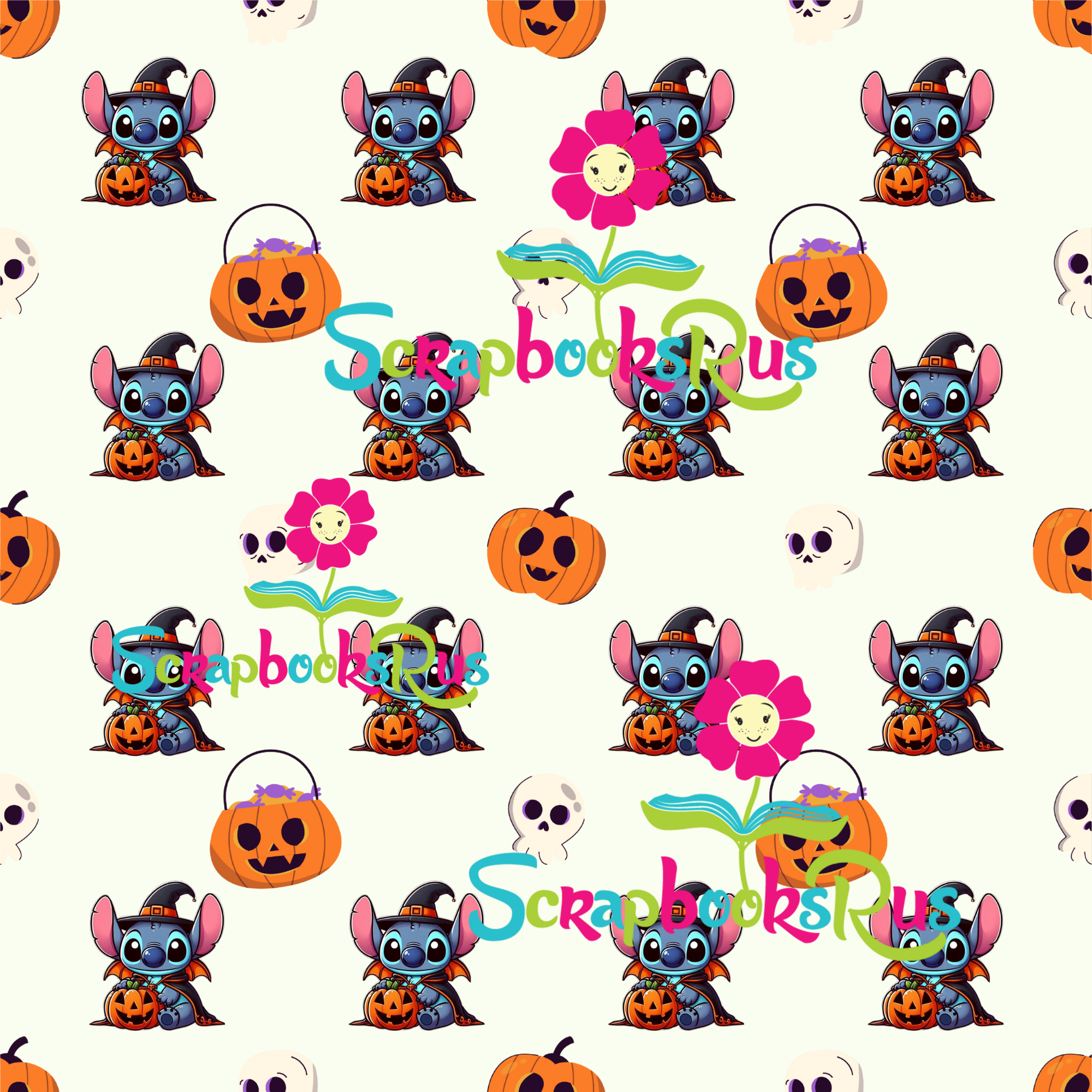 Scrapbooksrus STITCH HALLOWEEN 5pc 12"X12” Scrapbook Paper Pack