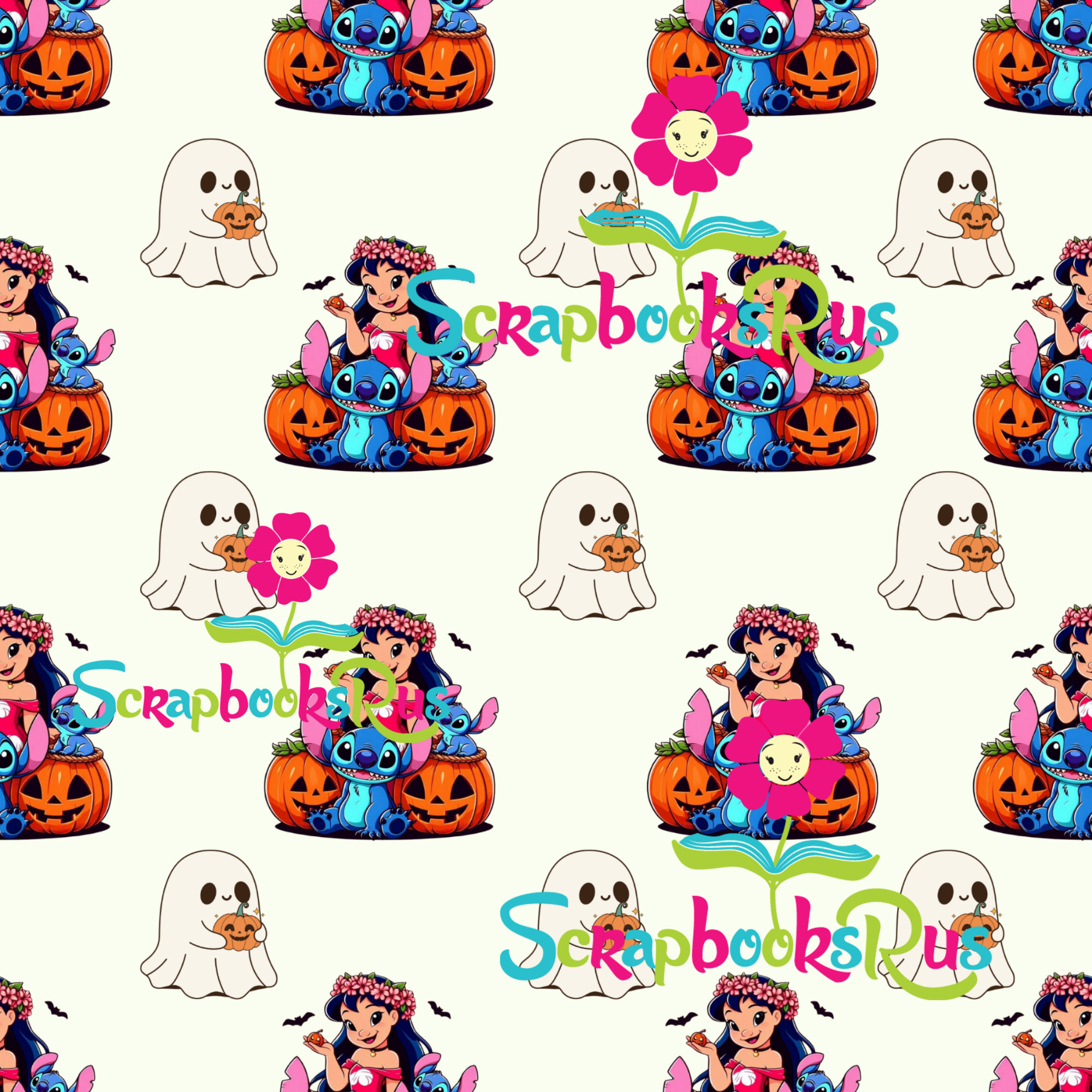 Scrapbooksrus STITCH HALLOWEEN 5pc 12"X12” Scrapbook Paper Pack