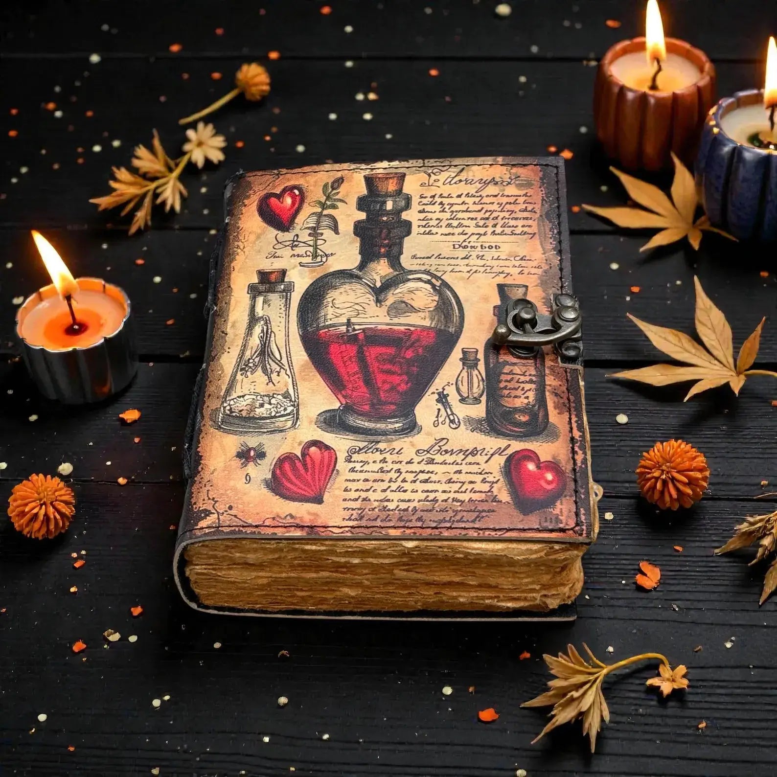 Soft Leather APOTHECARY Journal Deckle Edge Paper Blank A7