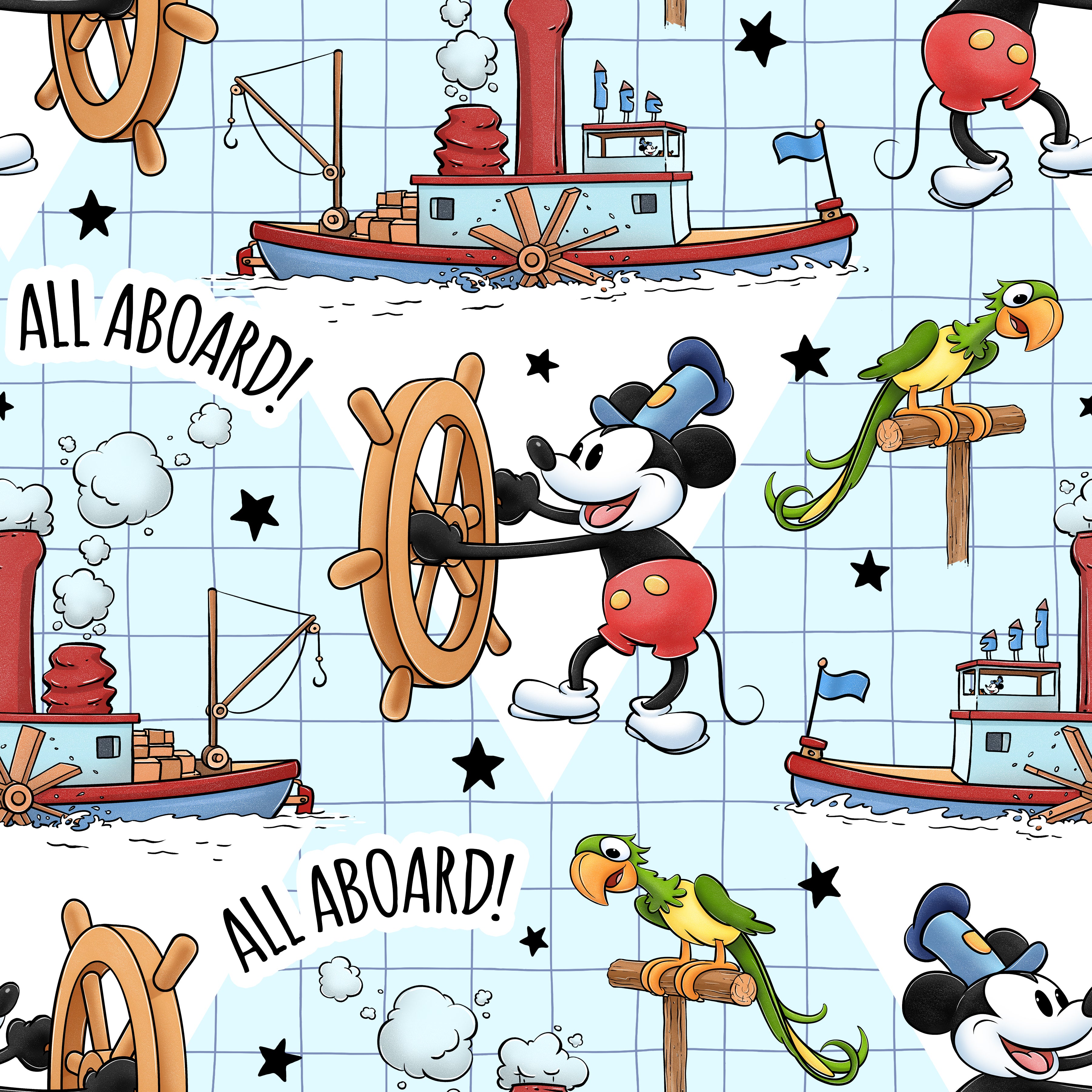 Scrapbooksrus STEAMBOAT WILLIE 12"X12" Scrapbook Paper