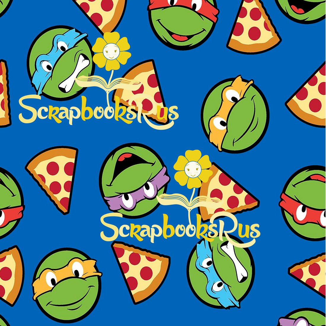 Teenage Mutant Ninja Turtles TMNT & PIZZA 12"x12" Cartoon Scrapbook Paper