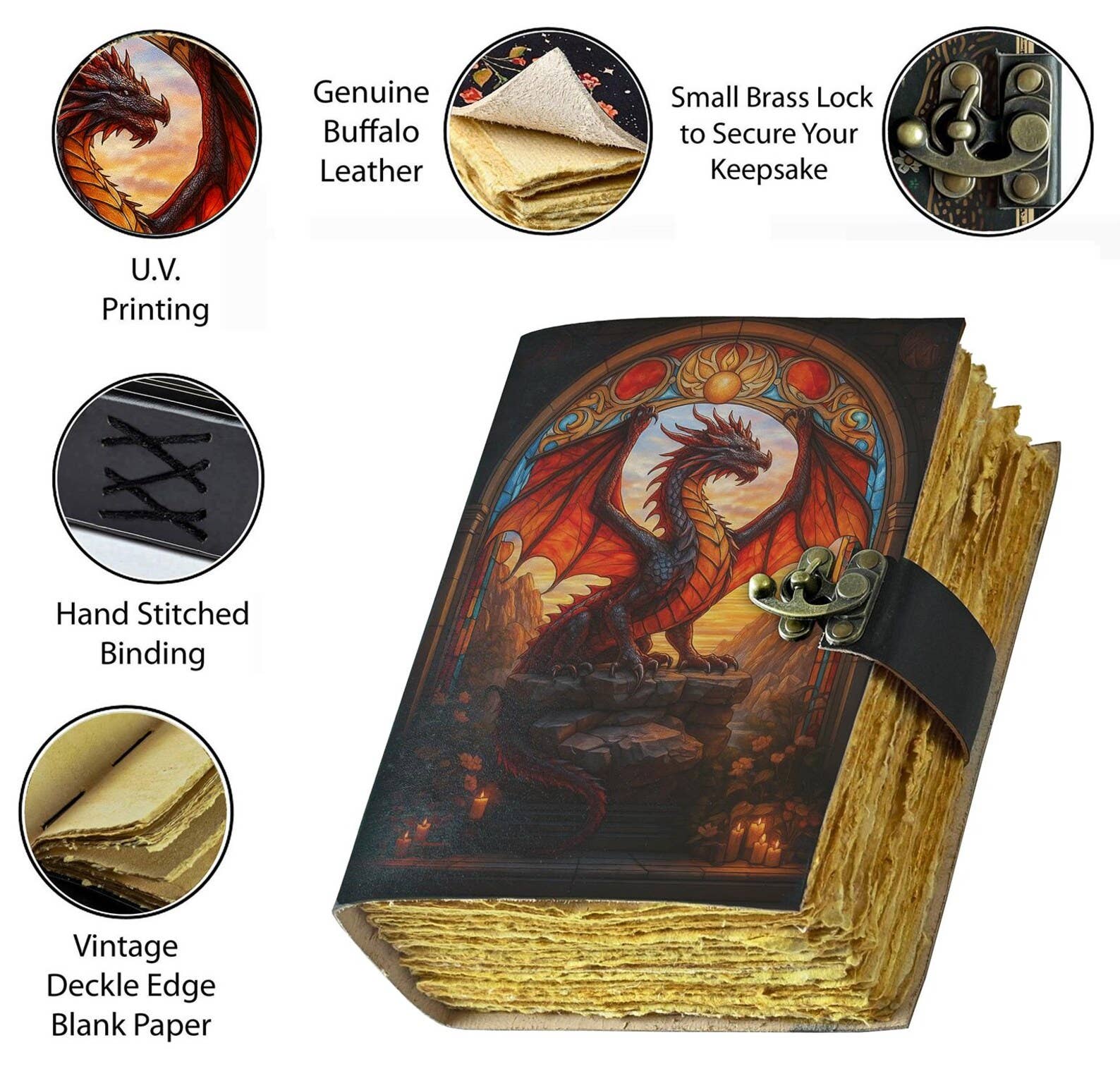 Soft Leather BOOK OF SHADOWS DRAGON Blank A7