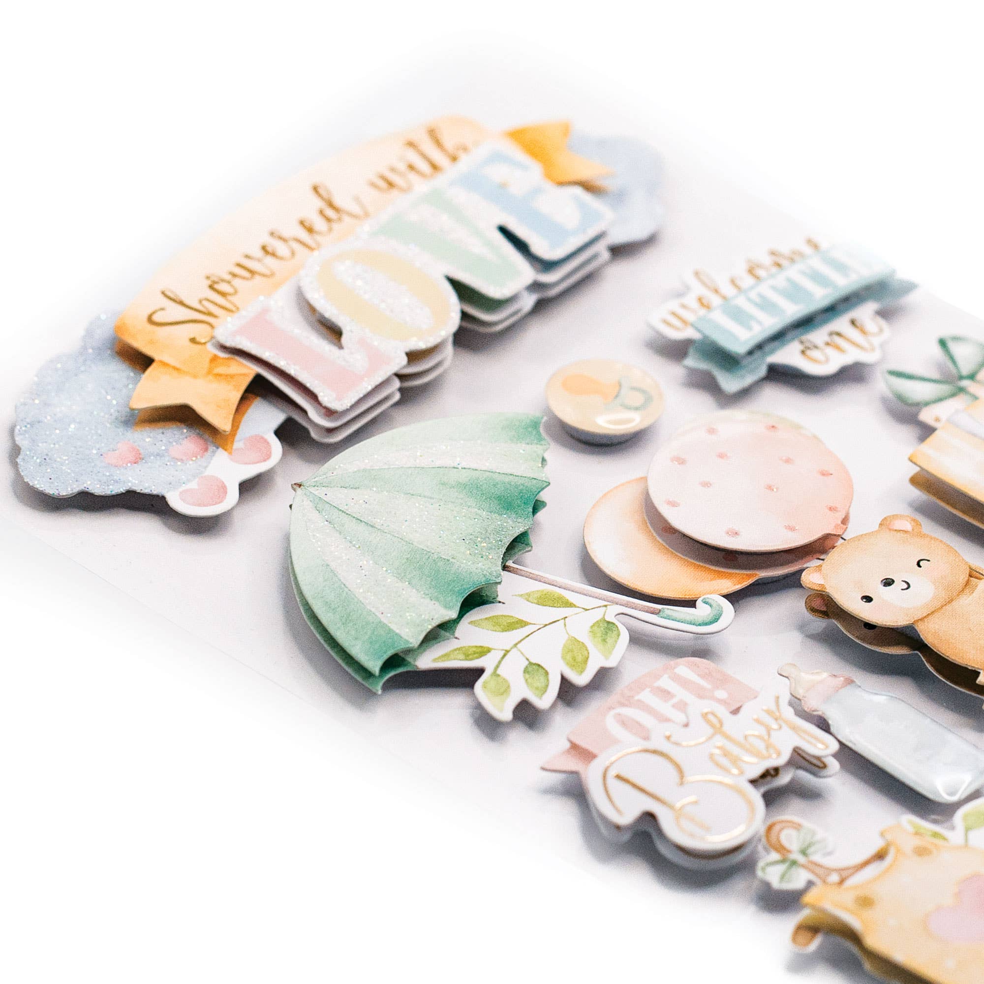 Paper House SHOWERED WITH LOVE 3D Sticker 13pc