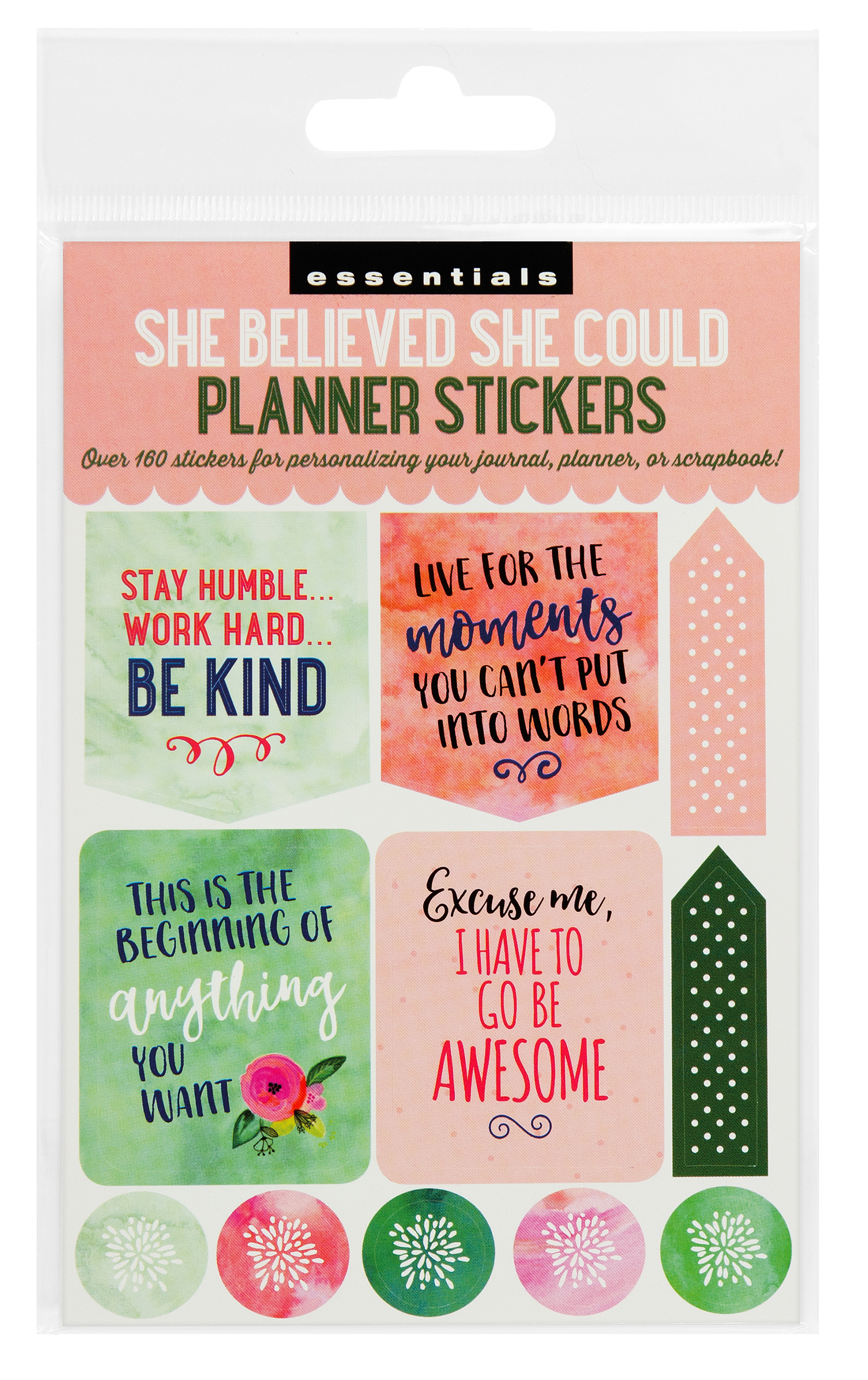 Peter Pauper Planner Stickers SHE BELIEVED SHE COULD Essentials