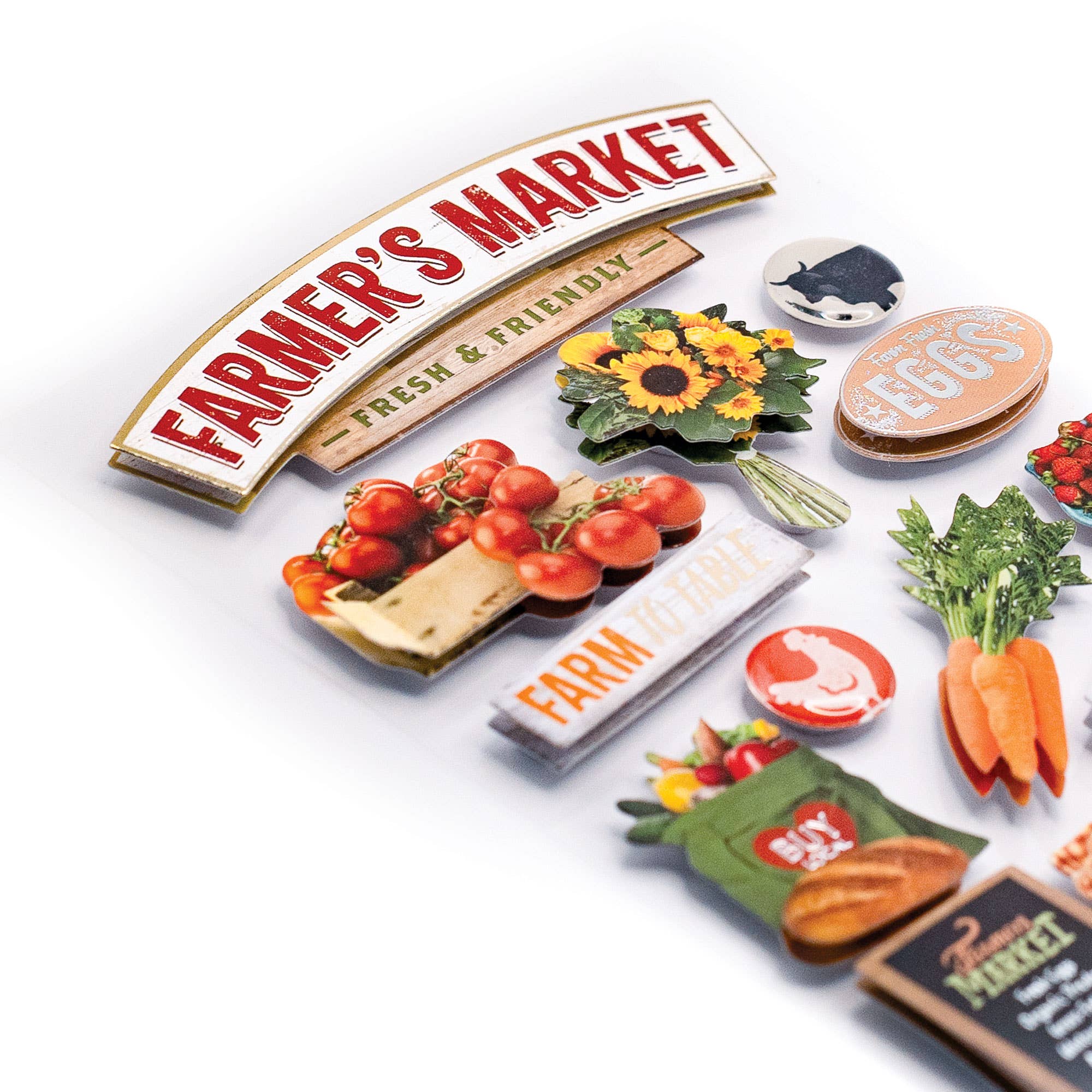 Paper House FARMERS MARKET 3D Scrapbook Sticker