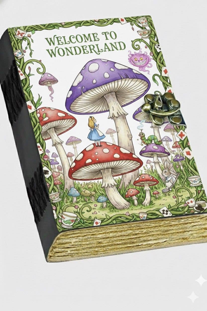 Soft Leather ALICE WELCOME TO WONDERLAND Journal Blank A7