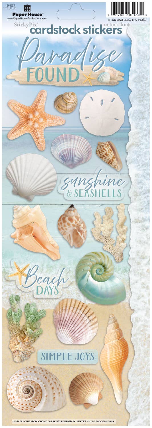 Paper House BEACH PARADISE Cardstock Sticker